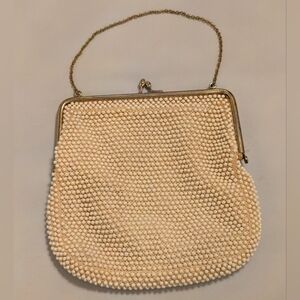 Vintage Lumured Cordé Bead Beaded Purse Clutch
